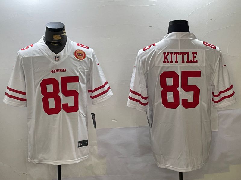 Men San Francisco 49ers #85 Kittle White 2024 Nike Vapor Limited NFL Jersey style 4